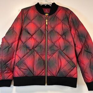 Eddie Bauer Crimson Black 1936 Skyliner Bomber Goose Down Jacket Women’s Large